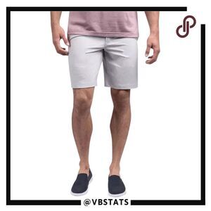 Travis‎ Mathew Men's Carlsbad Stretch Flat Front Golf Shorts Cream Size 32